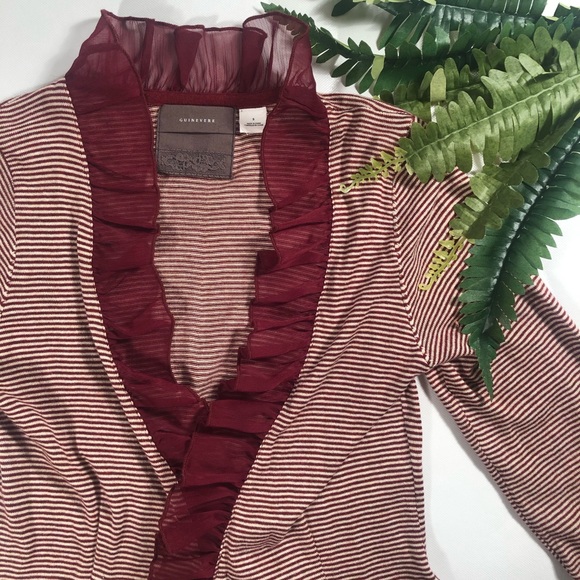 Anthropologie Sweaters - Anthropologie Guinevere Striped Ruffle Cardigan